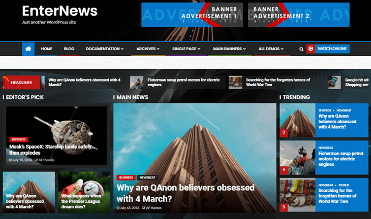 EnterNews WordPress Theme