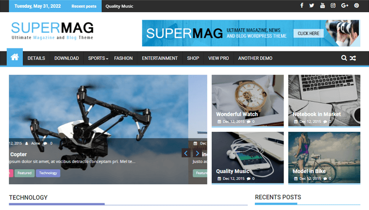 SuperMag Magazine WordPress Theme